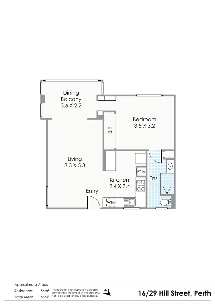 Floorplan of Homely apartment listing, 16/29 Hill Street, Perth WA 6000