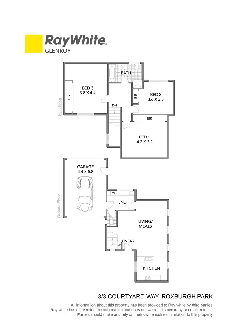 Floorplan of Homely townhouse listing, 3/3 Courtyard Way, Roxburgh Park VIC 3064