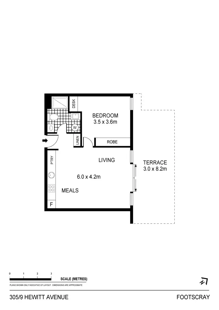 Floorplan of Homely apartment listing, 305/9 Hewitt Avenue, Footscray VIC 3011