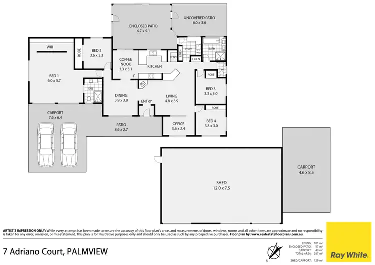 Floorplan of Homely house listing, 7 Adriano Court, Palmview QLD 4553