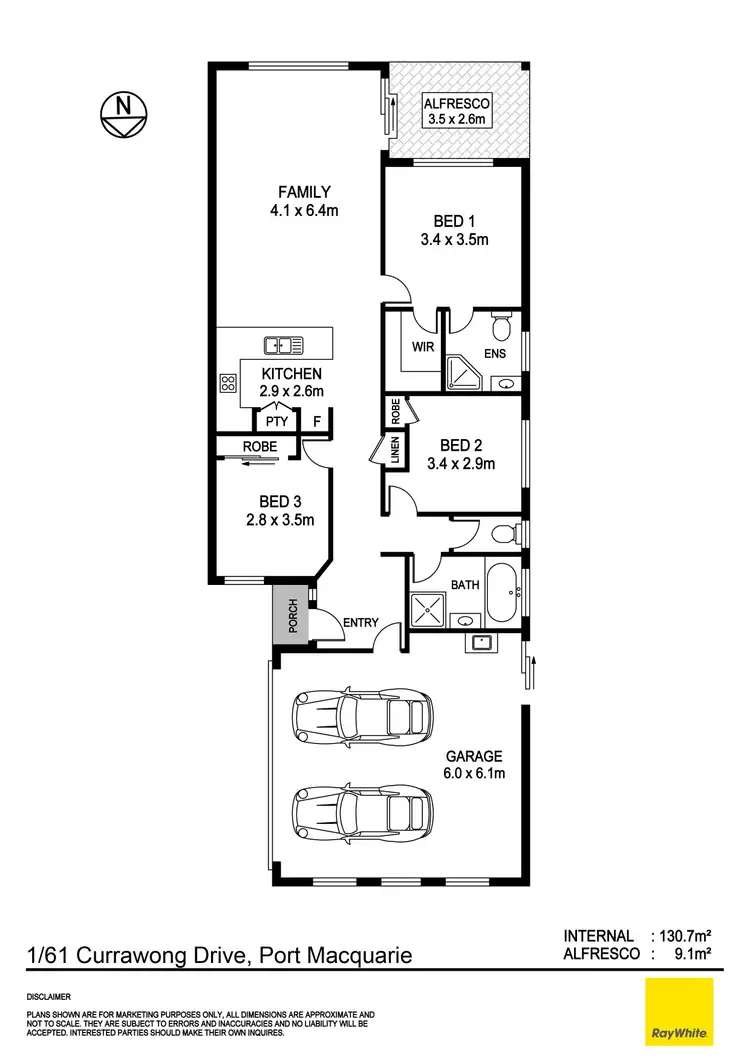 Floorplan of Homely villa listing, 1/61 Currawong Drive, Port Macquarie NSW 2444