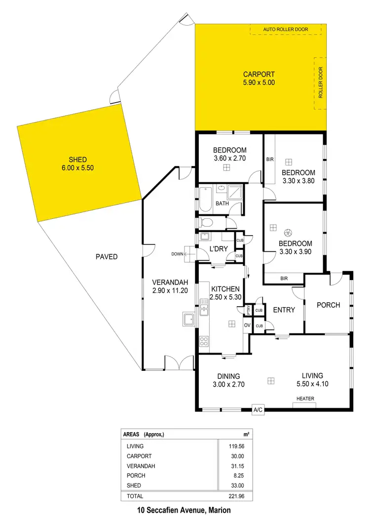 Floorplan of Homely house listing, 10 Seccafien Avenue, Marion SA 5043