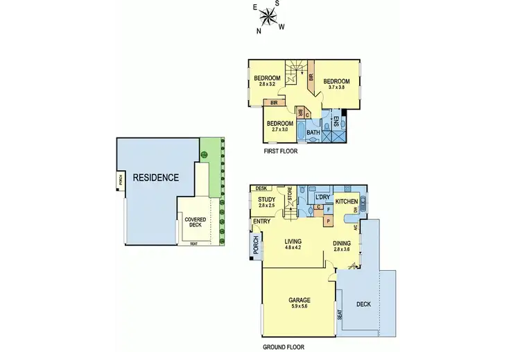 Floorplan of Homely townhouse listing, 1/77 Invermay Grove, Rosanna VIC 3084