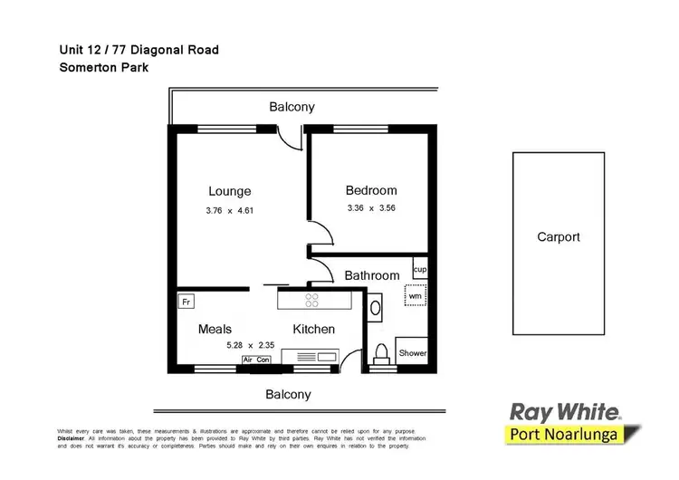 Floorplan of Homely unit listing, 12/77 Diagonal Road, Somerton Park SA 5044