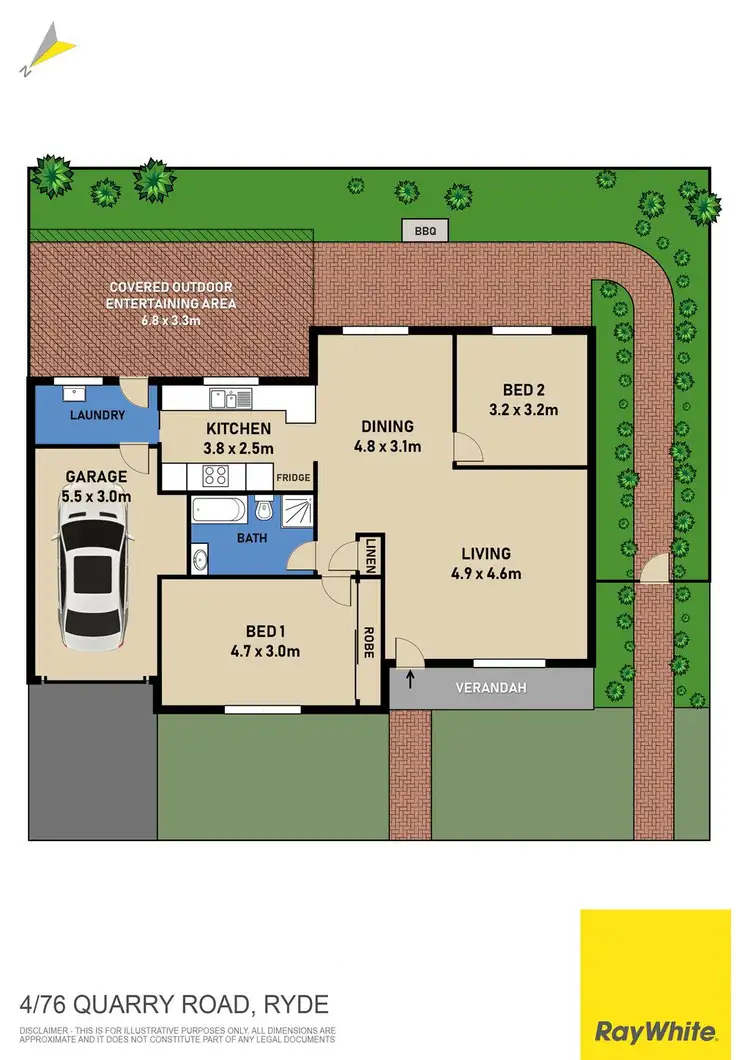Floorplan of Homely villa listing, 2/76 Quarry Road, Ryde NSW 2112