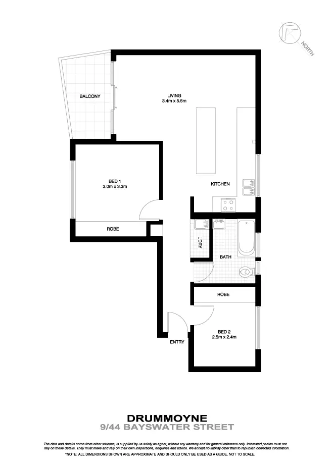Floorplan of Homely apartment listing, 9/44 Bayswater Street, Drummoyne NSW 2047