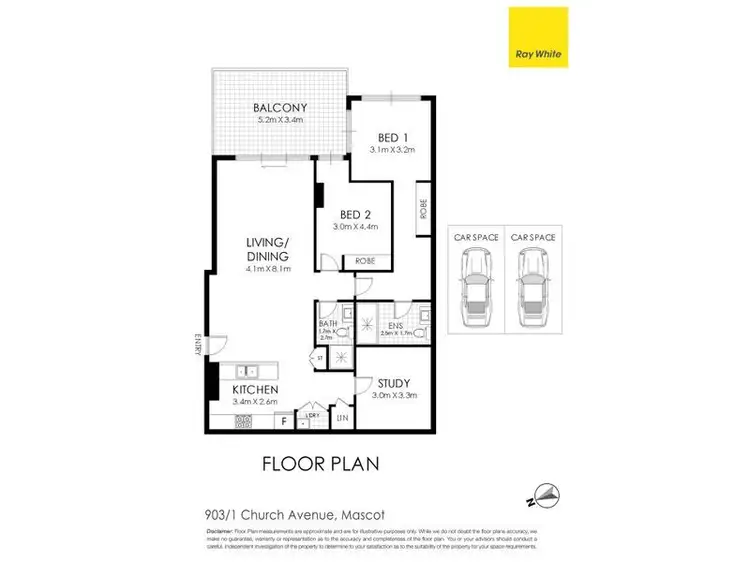 Floorplan of Homely apartment listing, 903/1 Church Avenue, Mascot NSW 2020