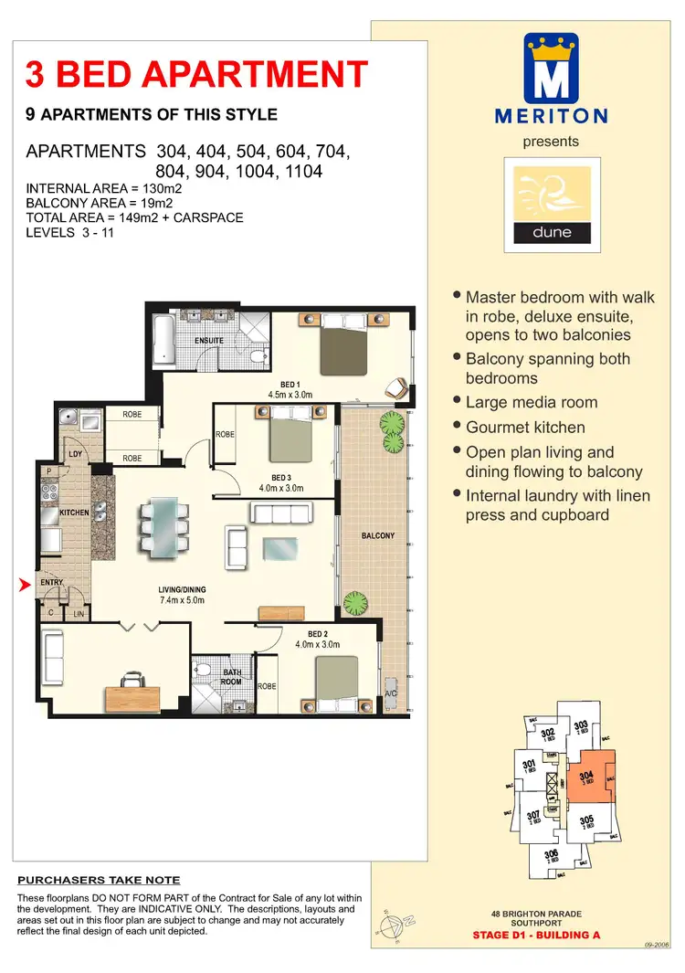 Floorplan of Homely apartment listing, 304/1 Aqua Street, Southport QLD 4215