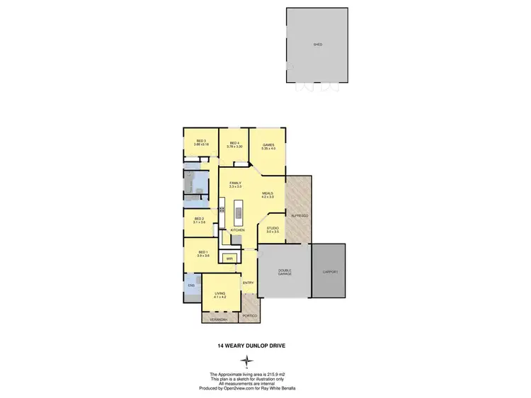Floorplan of Homely house listing, 14 Weary Dunlop Drive, Benalla VIC 3672