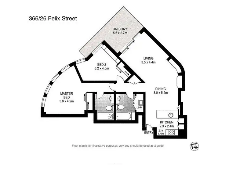 Floorplan of Homely apartment listing, 366/26 Felix Street, Brisbane QLD 4000
