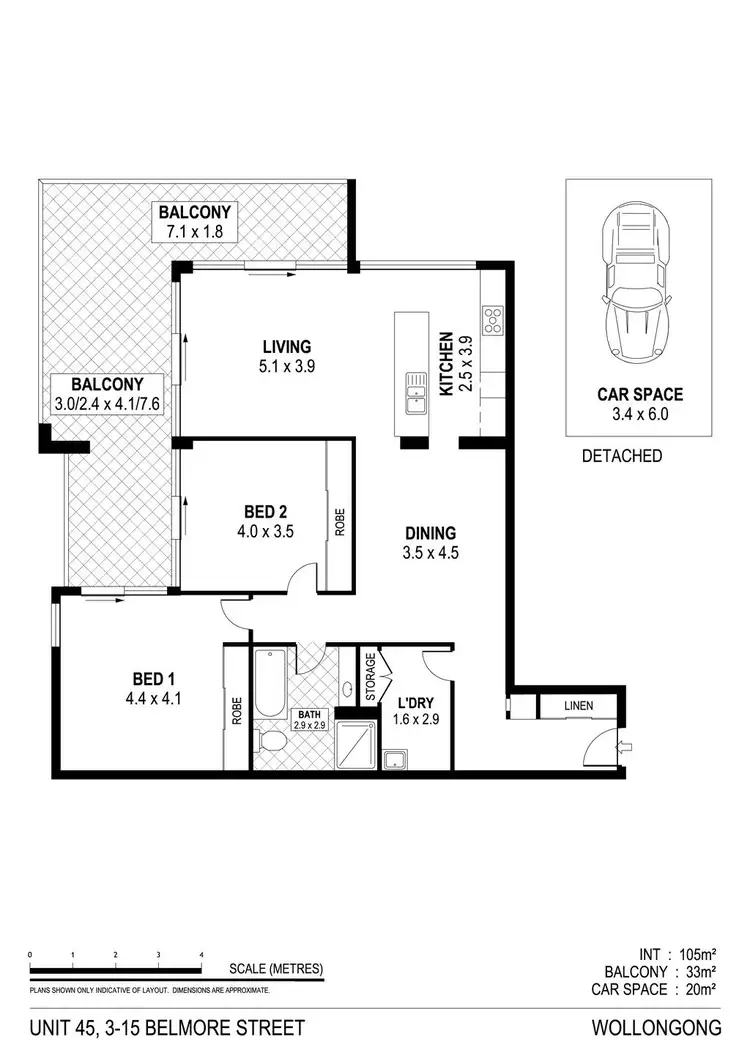 Floorplan of Homely apartment listing, 45/3-15 Belmore Street, Wollongong NSW 2500