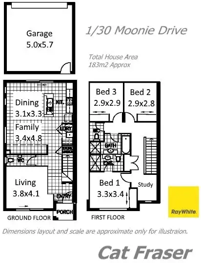 Floorplan of Homely townhouse listing, 1/30 Moonie Drive, Coomera QLD 4209