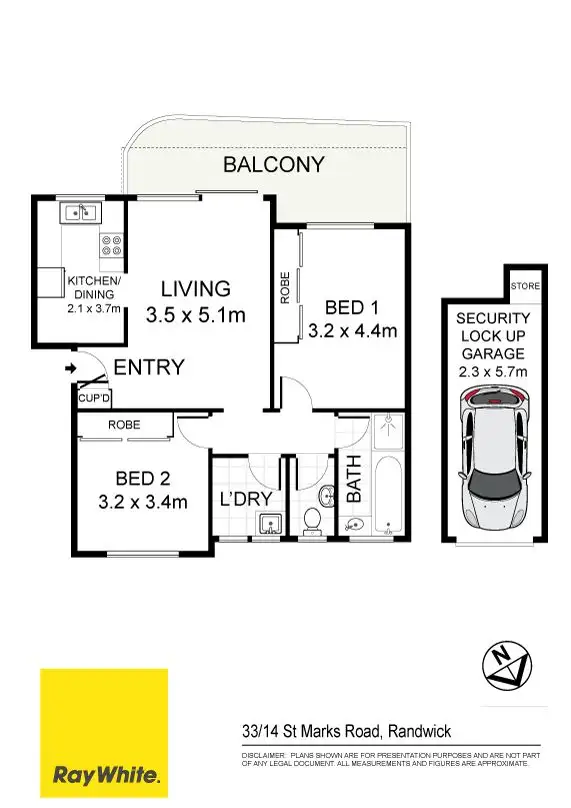 Floorplan of Homely apartment listing, 33/14 St Marks Road, Randwick NSW 2031