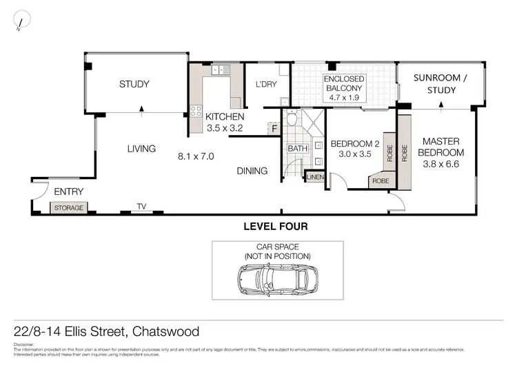 Floorplan of Homely unit listing, 22/8-14 Ellis Street, Chatswood NSW 2067
