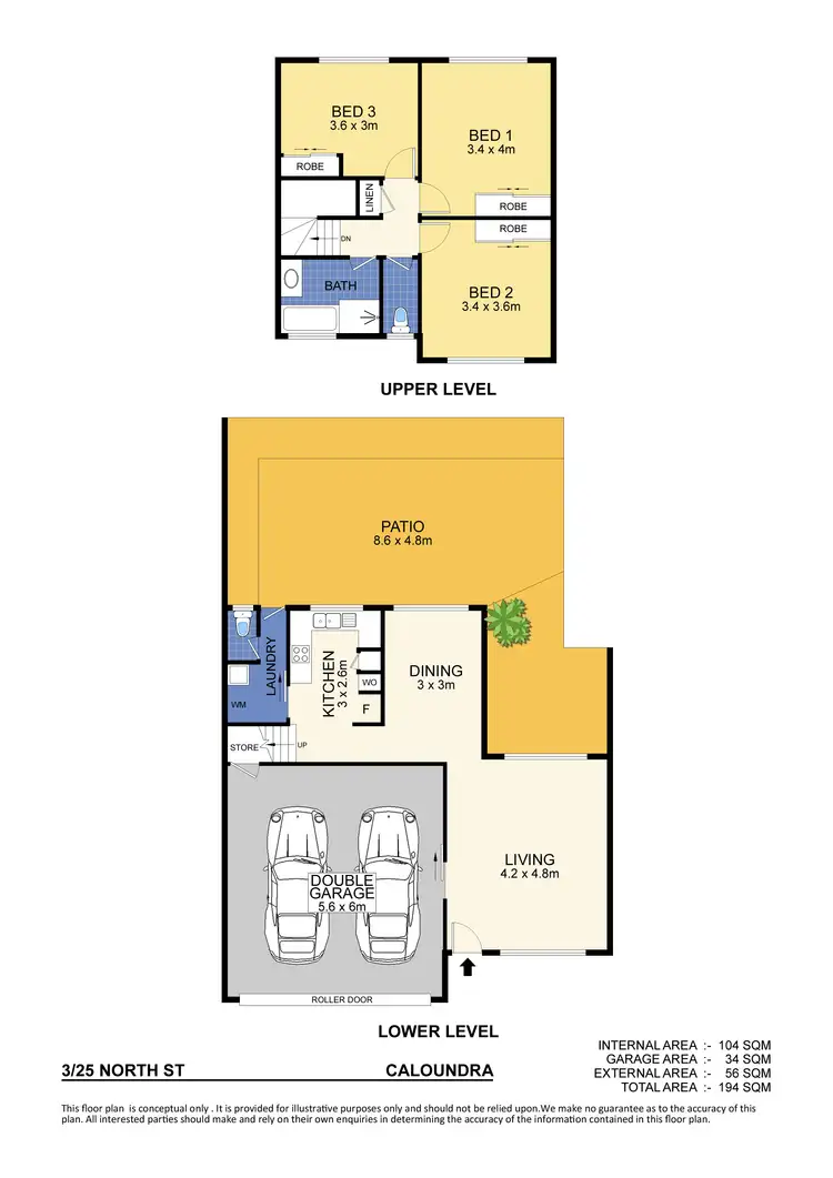 Floorplan of Homely townhouse listing, Unit 3/25 North Street, Caloundra QLD 4551