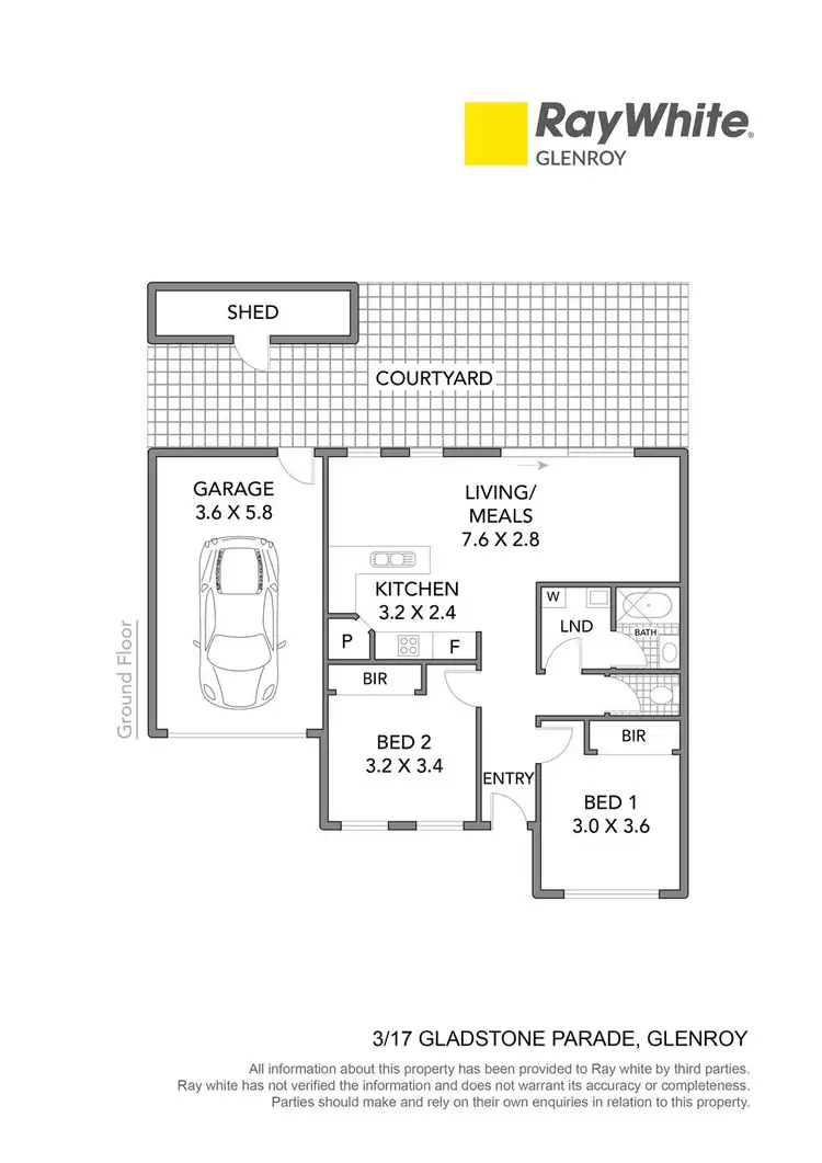 Floorplan of Homely unit listing, 3/17 Gladstone Parade, Glenroy VIC 3046