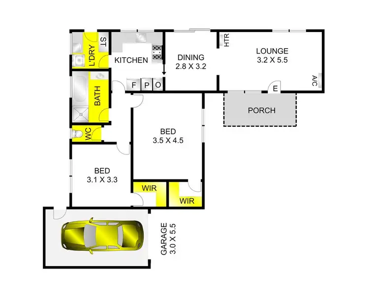 Floorplan of Homely unit listing, 2/1 McDonald Street, Belmont VIC 3216