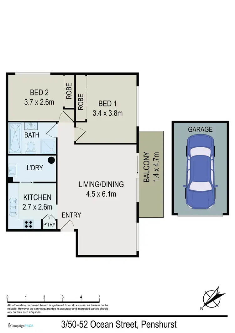 Floorplan of Homely unit listing, 3/50-52 Ocean Street, Penshurst NSW 2222