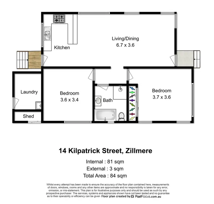 Floorplan of Homely house listing, 14 Kilpatrick Street, Zillmere QLD 4034