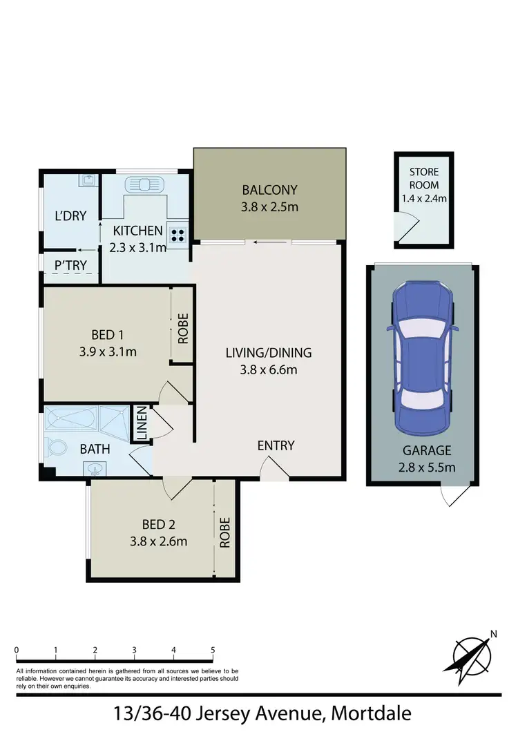 Floorplan of Homely unit listing, 13/36-40 Jersey Avenue, Mortdale NSW 2223