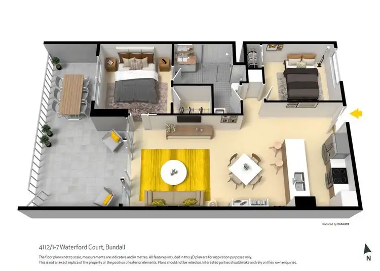 Floorplan of Homely apartment listing, 4112/1-7 Waterford Court, Bundall QLD 4217