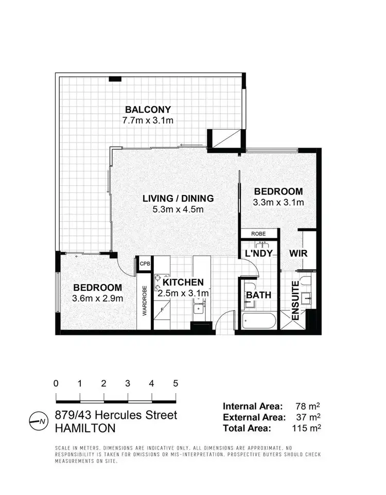 Floorplan of Homely apartment listing, 879/43 Hercules Street, Hamilton QLD 4007