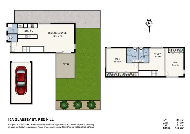Floorplan of Homely townhouse listing, 1/19 Glassey Street, Red Hill QLD 4059