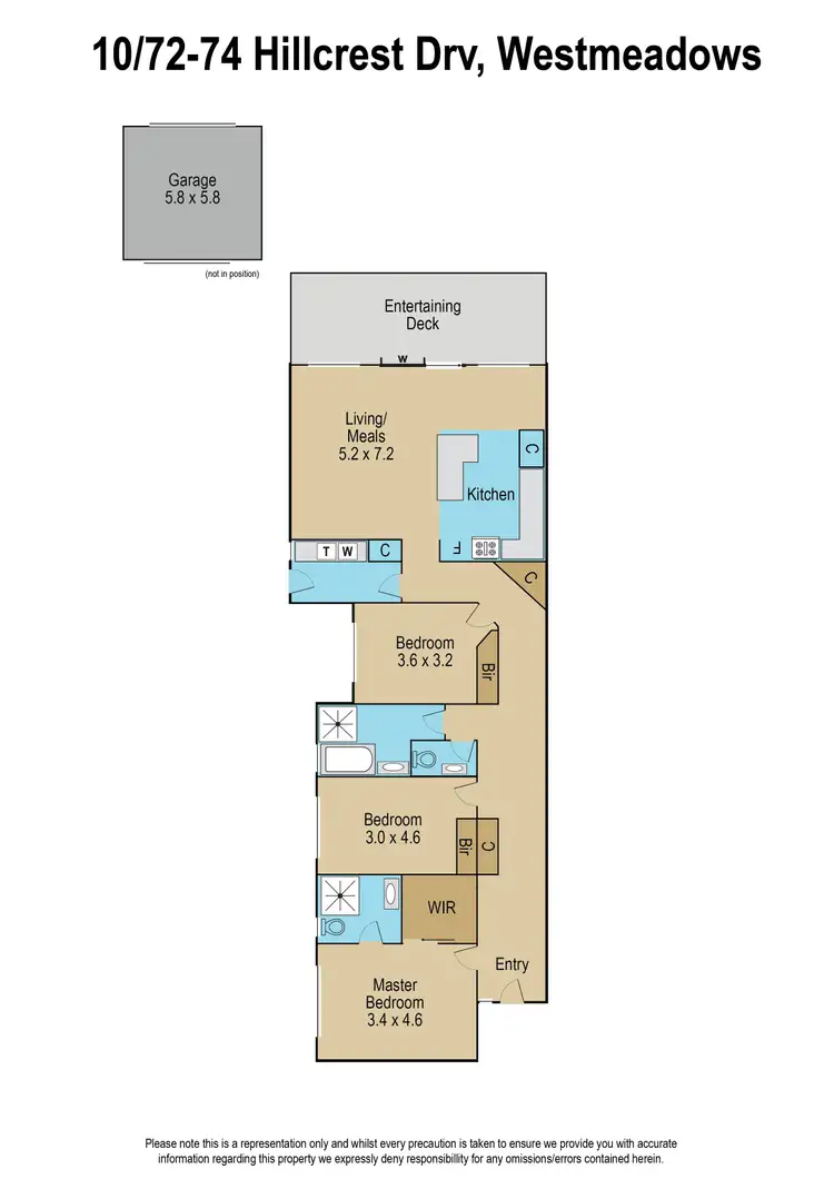Floorplan of Homely unit listing, 10/72-74 Hillcrest Drive, Westmeadows VIC 3049