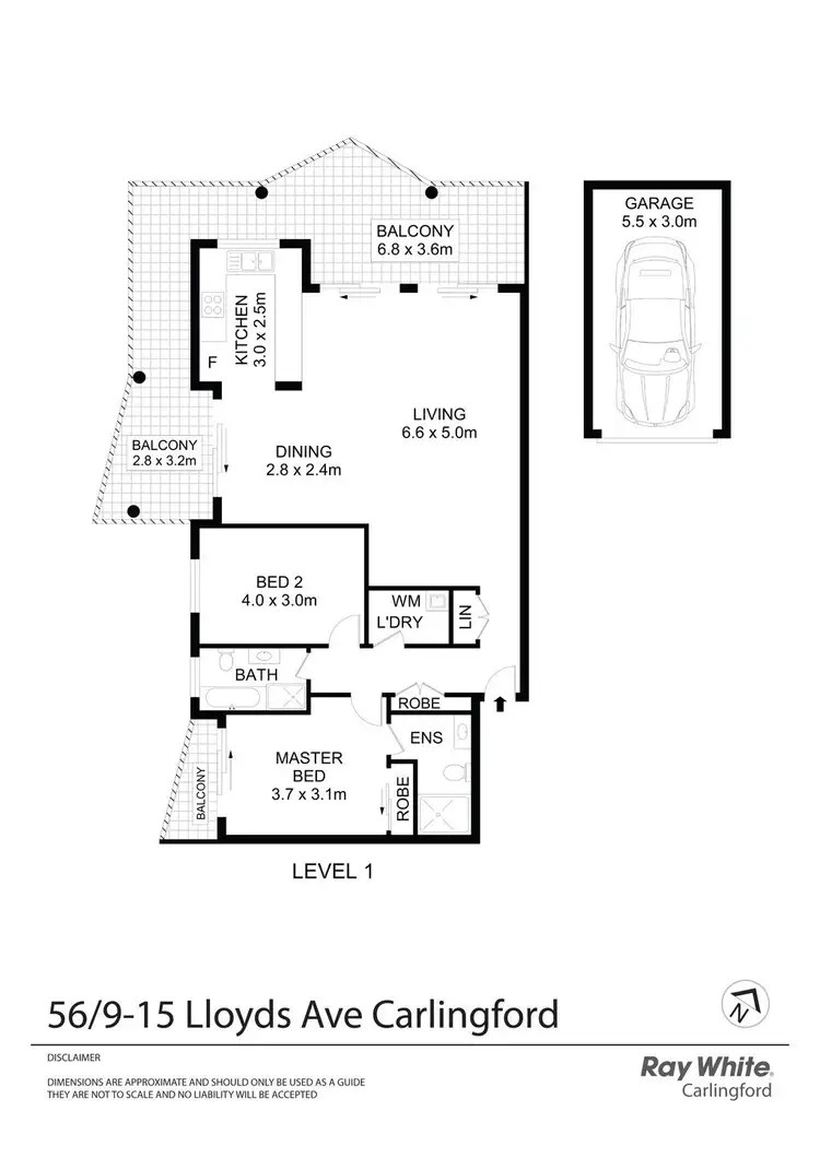 Floorplan of Homely apartment listing, 56/9-15 Lloyds Avenue, Carlingford NSW 2118
