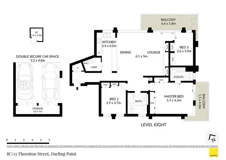 Floorplan of Homely apartment listing, 8C/13 Thornton Street, Darling Point NSW 2027