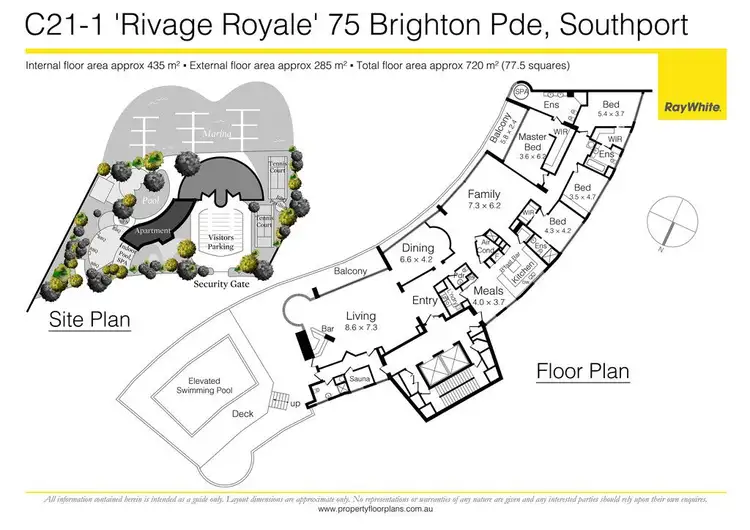 Floorplan of Homely apartment listing, C21-1 'Rivage Royale' 75 Brighton Parade, Southport QLD 4215
