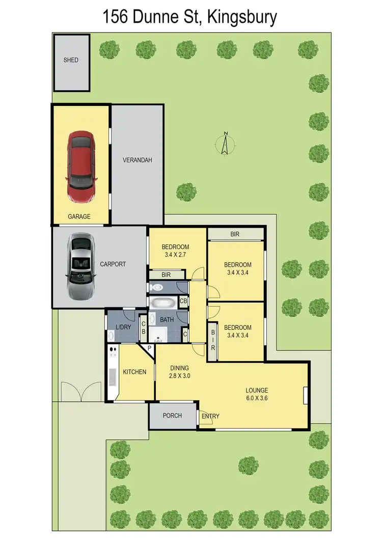 Floorplan of Homely house listing, 156 Dunne Street, Kingsbury VIC 3083