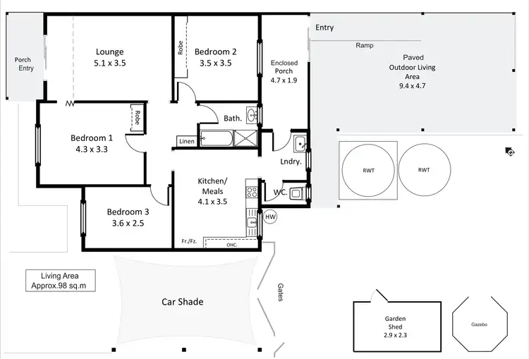 Floorplan of Homely house listing, 5 Belah Street, Renmark SA 5341