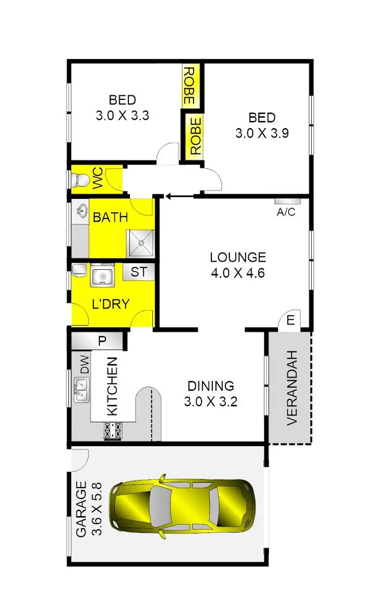 Floorplan of Homely unit listing, 2/85-87 Goldsworthy Road, Corio VIC 3214