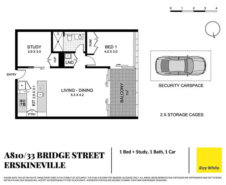 Floorplan of Homely apartment listing, A810/33 Bridge Street, Erskineville NSW 2043