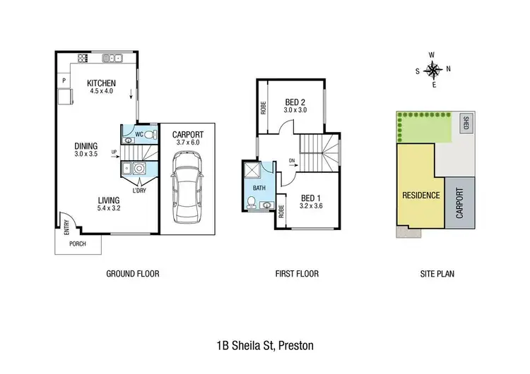 Floorplan of Homely townhouse listing, 1B Sheila Street, Preston VIC 3072