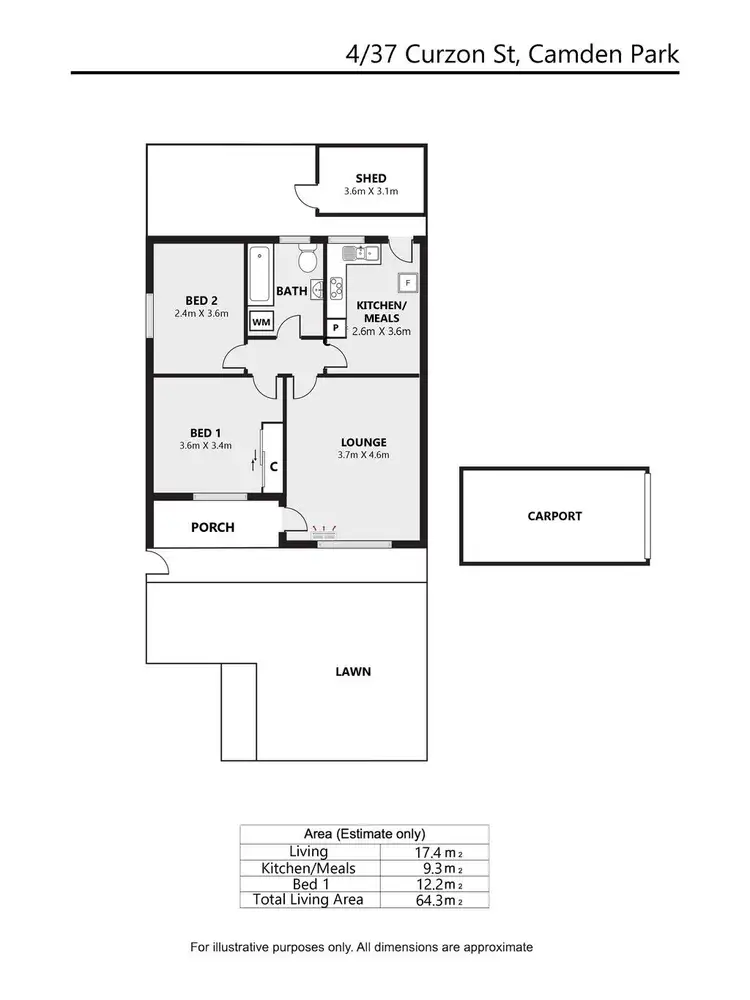 Floorplan of Homely unit listing, 4/37 Curzon Street, Camden Park SA 5038