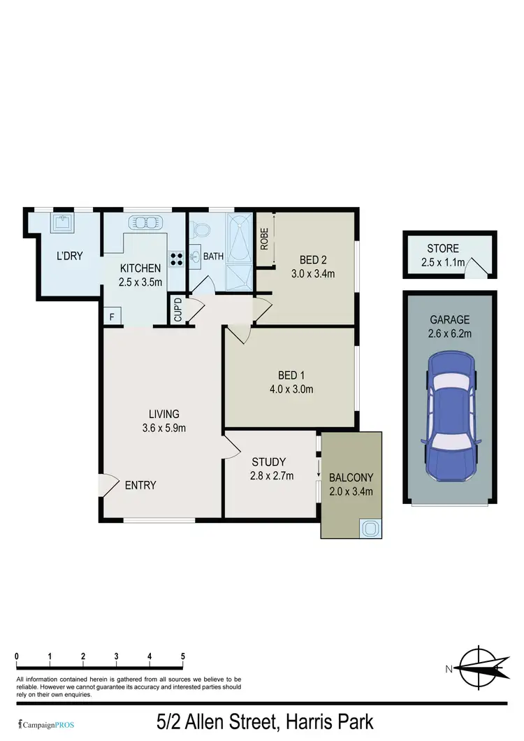 Floorplan of Homely apartment listing, 5/2 Allen Street, Harris Park NSW 2150
