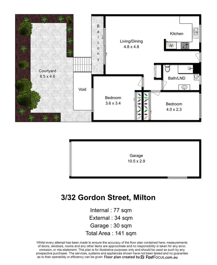 Floorplan of Homely apartment listing, 3/32 Gordon Street, Milton QLD 4064