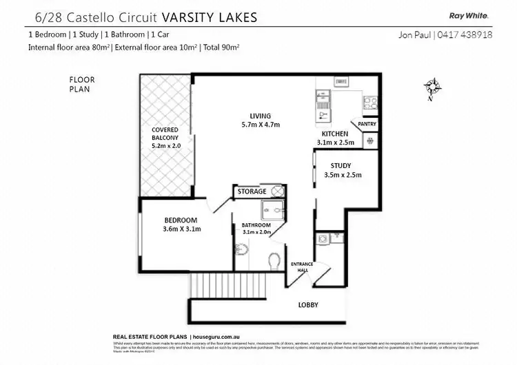 Floorplan of Homely apartment listing, 6/28 Castello Circuit, Varsity Lakes QLD 4227