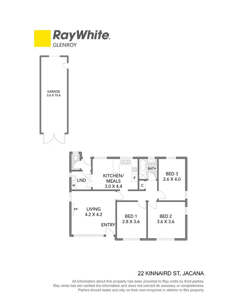 Floorplan of Homely house listing, 22 Kinnaird Street, Jacana VIC 3047