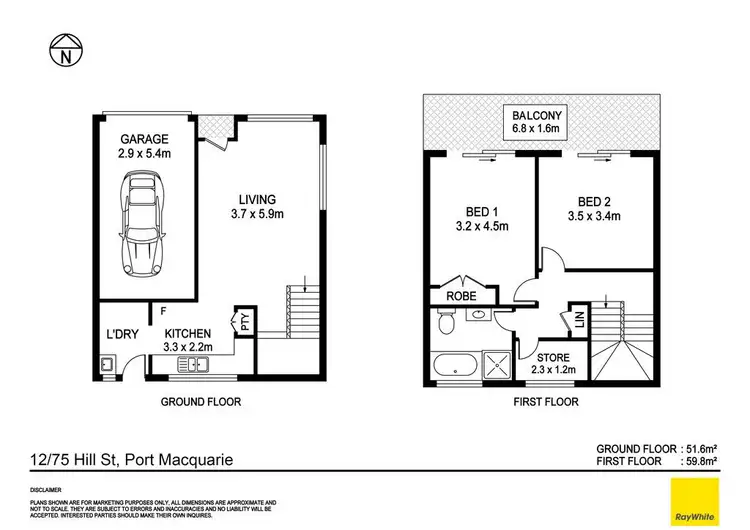 Floorplan of Homely townhouse listing, 12/75 Hill Street, Port Macquarie NSW 2444