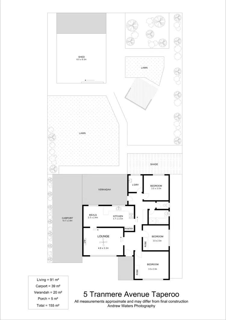 Floorplan of Homely house listing, 5 Tranmere Avenue, Taperoo SA 5017