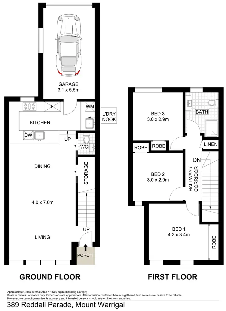 Floorplan of Homely townhouse listing, 389 Reddall Parade, Mount Warrigal NSW 2528