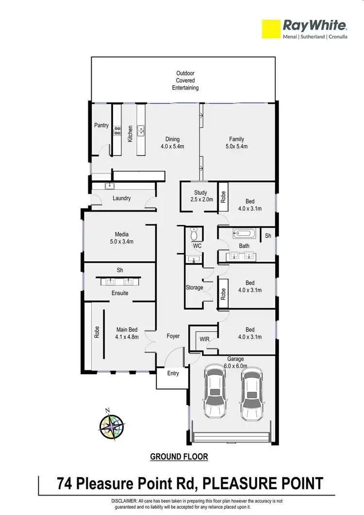 Floorplan of Homely house listing, 74 Pleasure Point Road, Pleasure Point NSW 2172