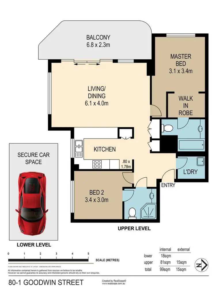 Floorplan of Homely apartment listing, 80/1 Goodwin Street, Kangaroo Point QLD 4169