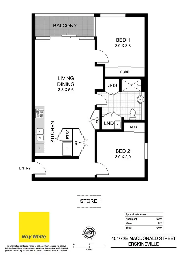 Floorplan of Homely apartment listing, E404/72 Macdonald Street, Erskineville NSW 2043