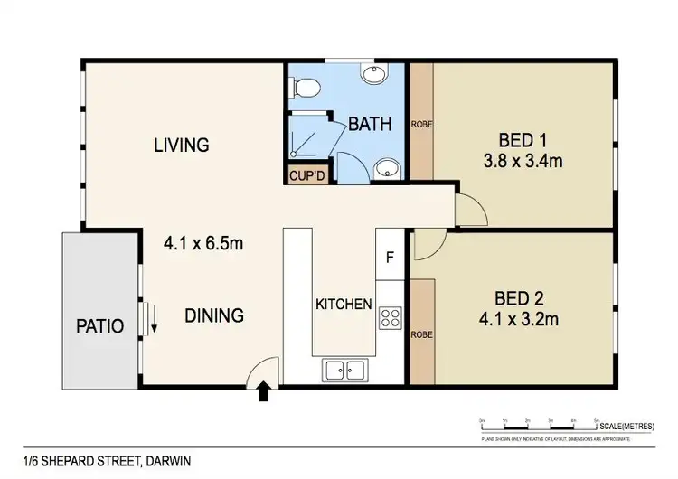 Floorplan of Homely unit listing, 1/6 Shepherd Street, Darwin City NT 800