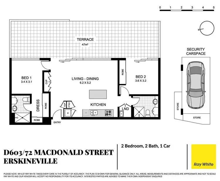 Floorplan of Homely apartment listing, D603/72 Macdonald Street, Erskineville NSW 2043