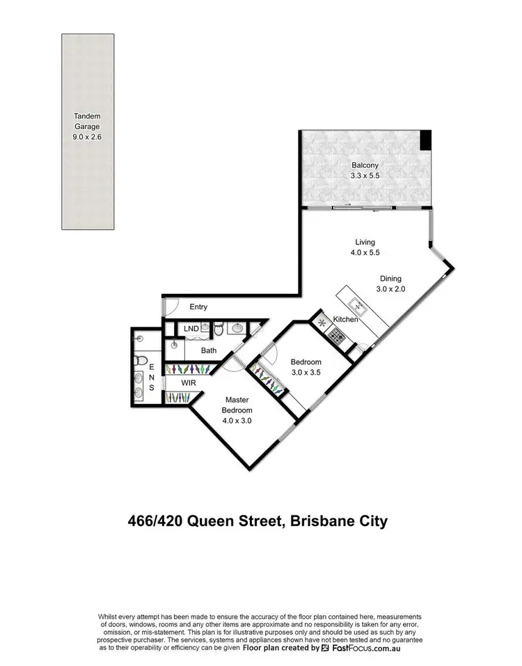 Floorplan of Homely apartment listing, 466/420 Queen Street, Brisbane QLD 4000